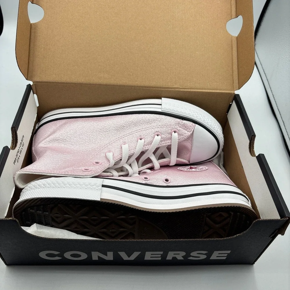 Converse CTAS EVA Lift Hi Shoes Kids Size 5 Pink White Platform A17127F